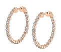Single Prong Diamond Hoop Earrings - 24MM - 1.30 Carats