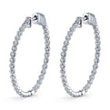 Large Single Prong Hoop Earrings - 32MM - 2.00 Carats