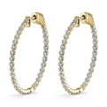 Large Single Prong Hoop Earrings - 32MM - 2.00 Carats