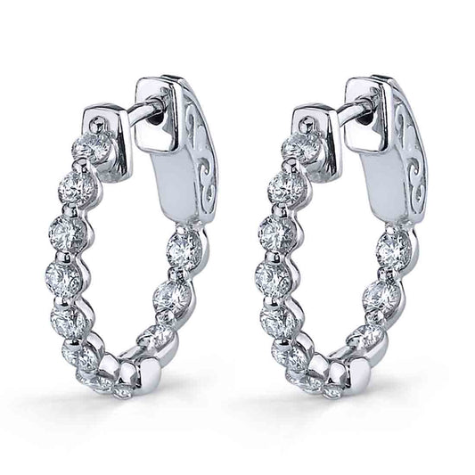 Single Prong Huggie Earrings - 17MM - 1.30 Carats