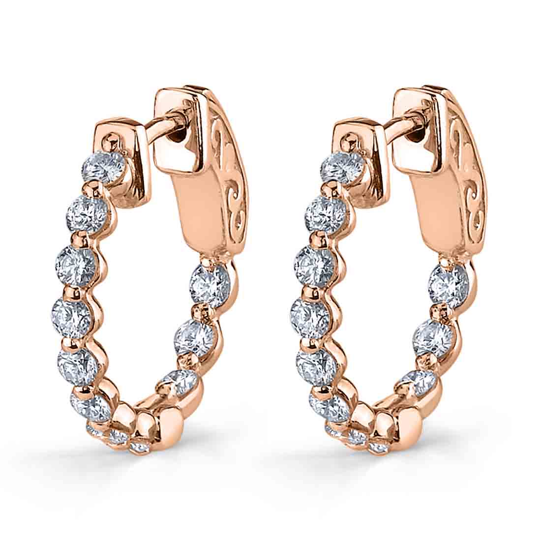 Single Prong Huggie Earrings - 17MM - 1.30 Carats