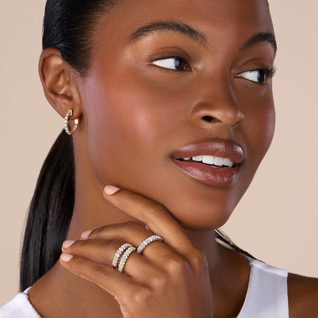 Single Prong Huggie Earrings - 17MM - 1.30 Carats