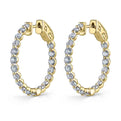 Small Single Prong Diamond Hoops - 23MM - 2 Carats