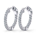 Shared Prong Huggie Earrings - 19MM - 0.90 Carats