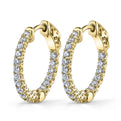 Shared Prong Huggie Earrings - 19MM - 0.90 Carats