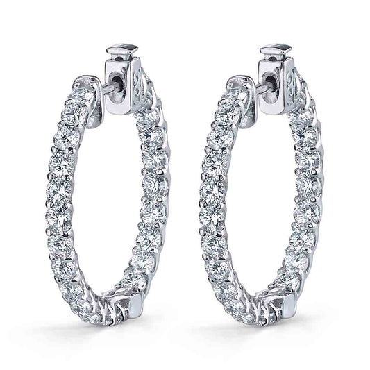 Thick Diamond Huggie Earrings - 25MM - 3.1 Carats