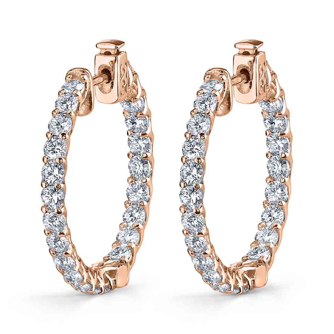 Thick Diamond Huggie Earrings - 25MM - 3.1 Carats