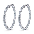 Shared Prong Diamond Hoop Earrings - 35MM - 4.80 Carats