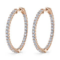 Shared Prong Diamond Hoop Earrings - 35MM - 4.80 Carats