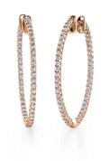 Large Thin Diamond Hoop Earrings - 32X38MM - 2 Carats
