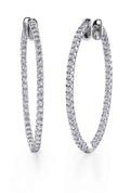Large Thin Diamond Hoop Earrings - 32X38MM - 2 Carats