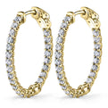 Diamond Hoop Earrings - 25X30MM - 2.50 Carats