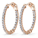 Diamond Hoop Earrings - 25X30MM - 2.50 Carats