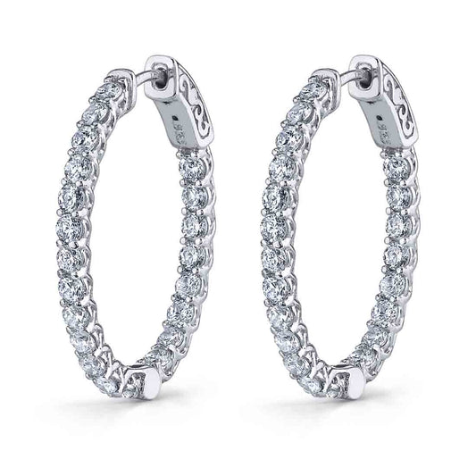 Diamond Hoop Earrings - 25X30MM - 3.10 Carats