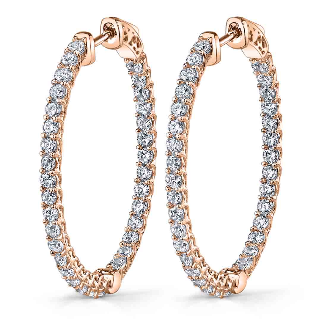 Classic Diamond Hoop Earrings - 32X40MM - 3.50 Carats