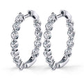 Single Prong Diamond Huggie Earrings - 20MM - 1.10 Carats