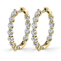 Single Prong Diamond Huggie Earrings - 20MM - 1.10 Carats
