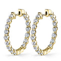 Single Prong Diamond Huggie Earrings - 25MM - 1.60 Carats