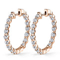 Single Prong Diamond Huggie Earrings - 25MM - 1.60 Carats