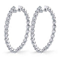 Single Prong Diamond Hoop Earrings - 29MM - 2.60 Carats