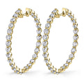 Single Prong Diamond Hoop Earrings - 29MM - 2.60 Carats