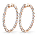 Single Prong Diamond Hoop Earrings - 29MM - 2.60 Carats