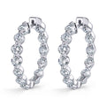 Thick Single Prong Diamond Huggie Earrings - 23MM - 3.75 Carats