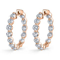 Thick Single Prong Diamond Huggie Earrings - 23MM - 3.75 Carats