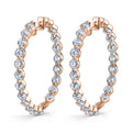 Small Single Prong Diamond Hoop Earrings - 30MM - 4.20 Carats