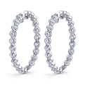 Small Single Prong Diamond Hoop Earrings - 30MM - 4.20 Carats