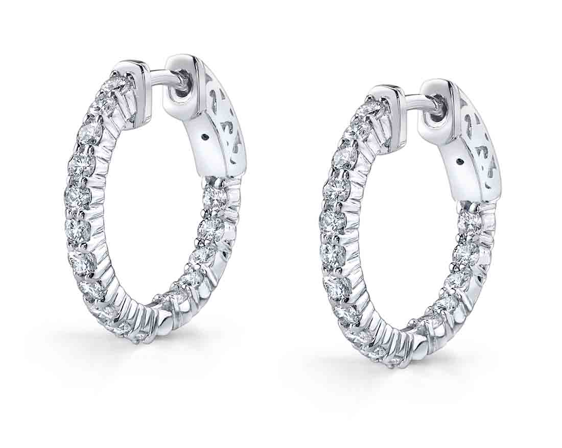 Pave Diamond Huggie Earrings - 19MM - 0.80