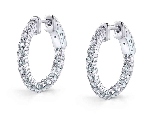 Pave Diamond Huggie Earrings - 19MM - 1 Carat