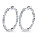 Classic Pave Diamond Hoop Earrings - 30MM - 2.00 Carats