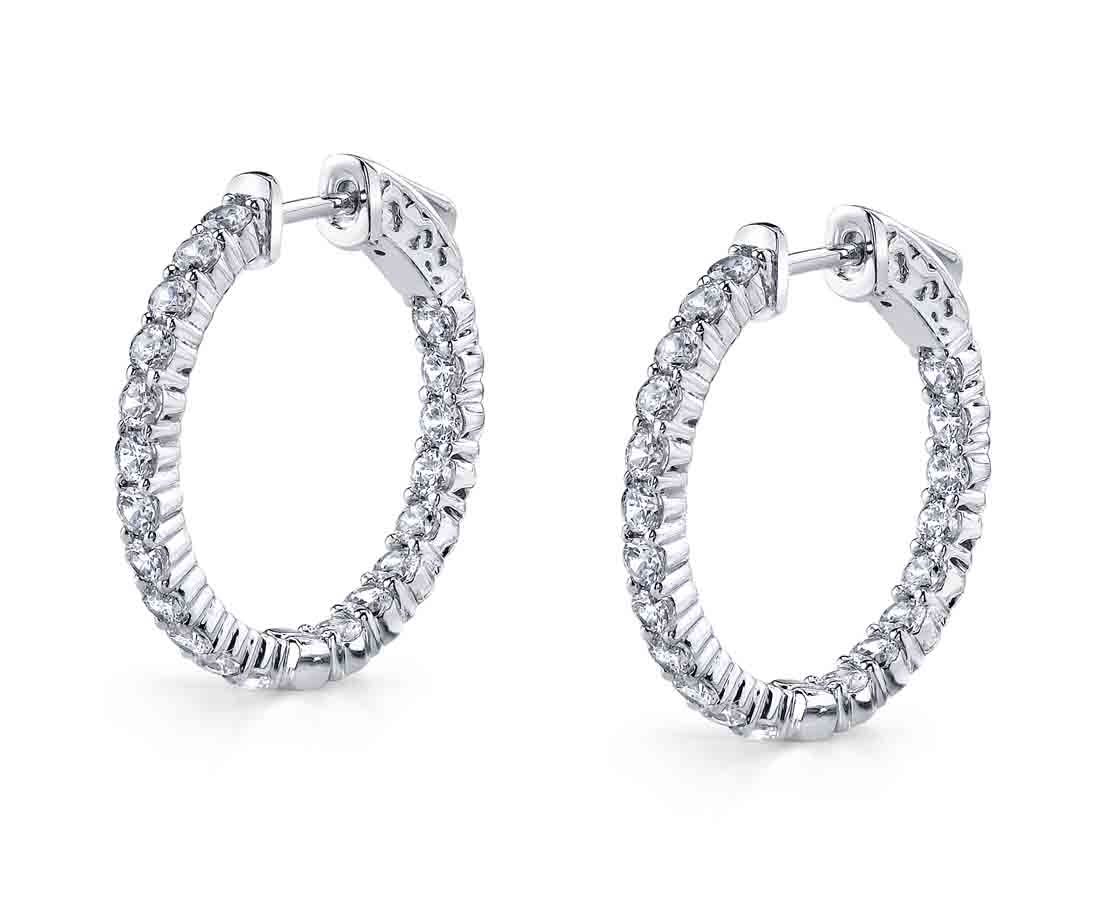 Classic Diamond Huggie Earrings - 24MM - 2.00 Carats