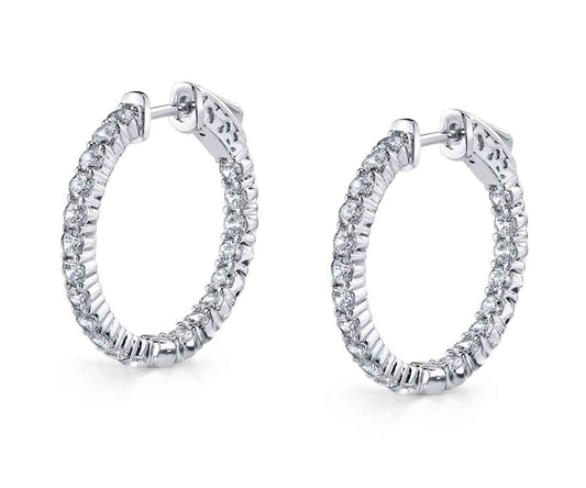 Classic Diamond Huggie Earrings - 24MM - 2.00 Carats