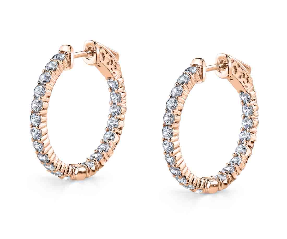 Classic Diamond Huggie Earrings - 24MM - 2.00 Carats