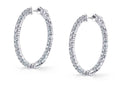 Thin Diamond Huggie Earrings - 32MM - 3.00 Carats