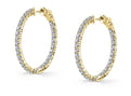 Thin Diamond Huggie Earrings - 32MM - 3.00 Carats