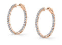 Thin Diamond Huggie Earrings - 32MM - 3.00 Carats