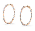 Thin Single Prong Diamond Hoop Earrings - 32MM - 1.80 Carats