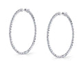 Ultra Thin Shared Prong Diamond Hoop Earrings - 44MM - 2.70 Carats