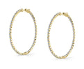 Ultra Thin Shared Prong Diamond Hoop Earrings - 44MM - 2.70 Carats