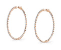 Ultra Thin Shared Prong Diamond Hoop Earrings - 44MM - 2.70 Carats