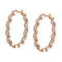 Vintage Inspired Diamond Hoop Earrings - 23MM - 0.53 Carats