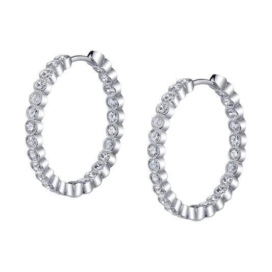 Modern Diamond Hoops - 24MM - 1.54 Carats