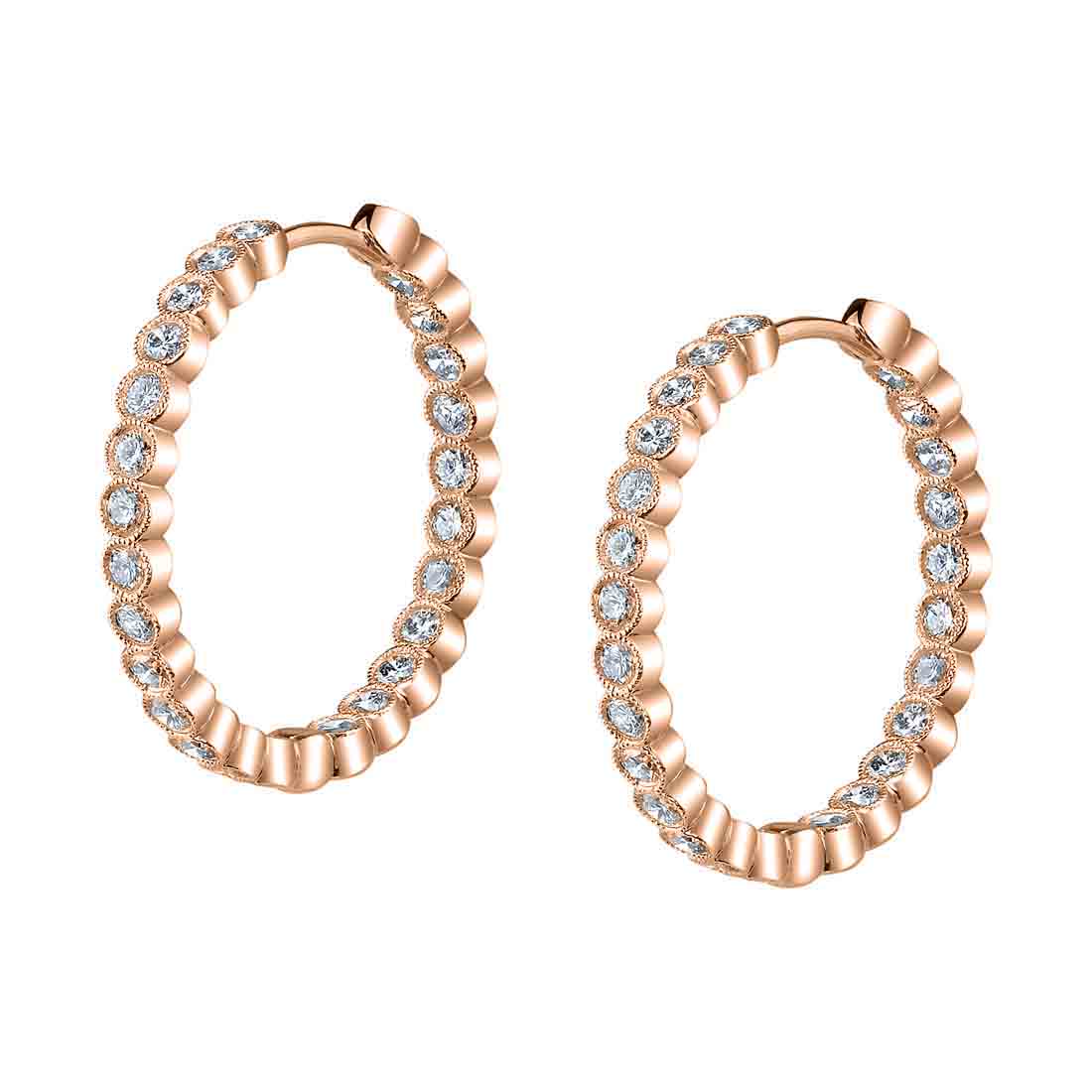 Modern Diamond Hoops - 24MM - 1.54 Carats