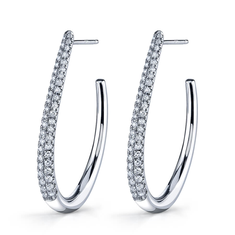 Classic Diamond Hoop Earrings