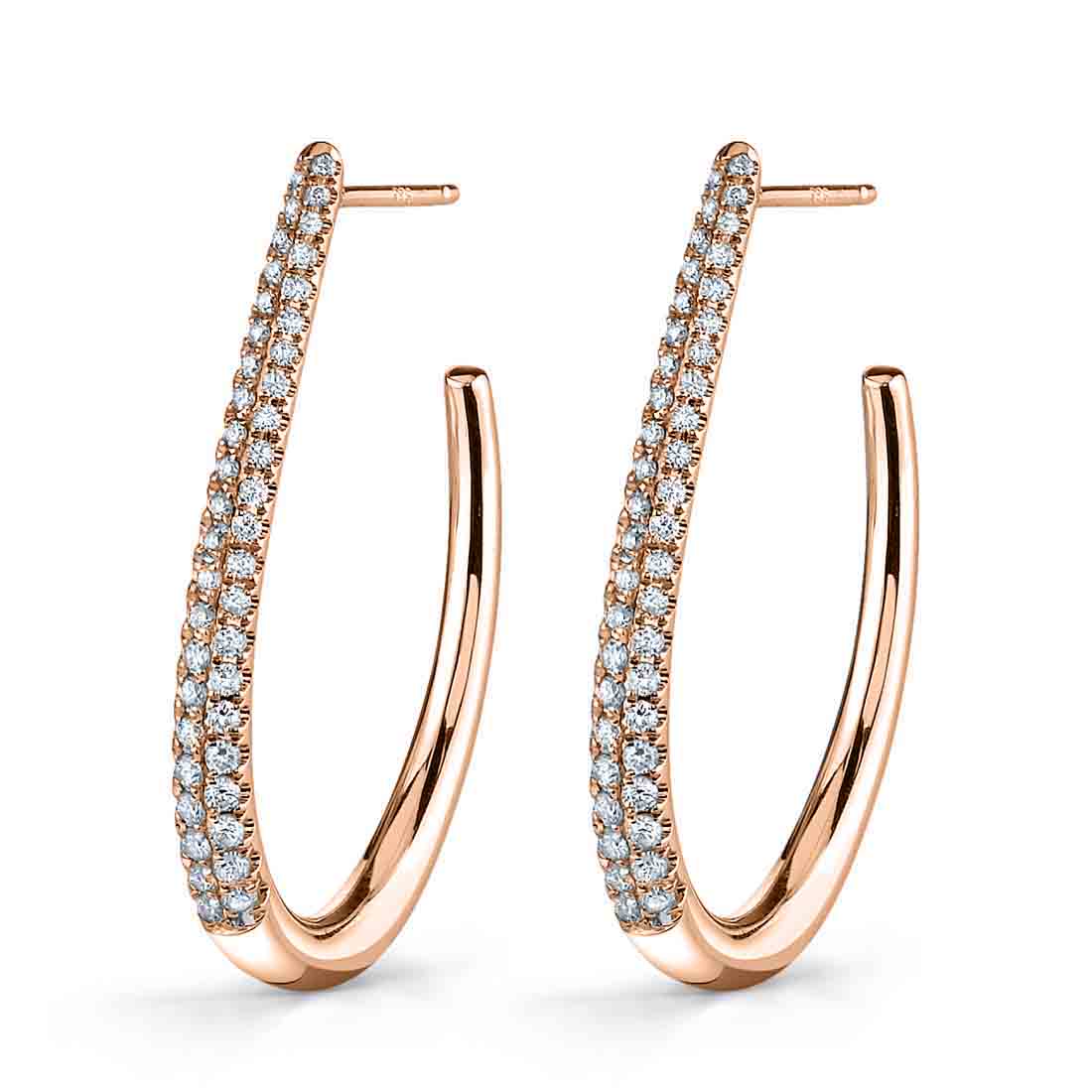 Classic Diamond Hoop Earrings