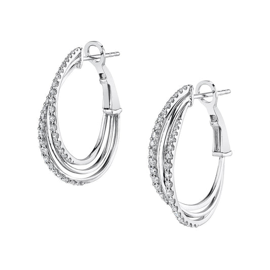 Modern Diamond Hoop Earrings