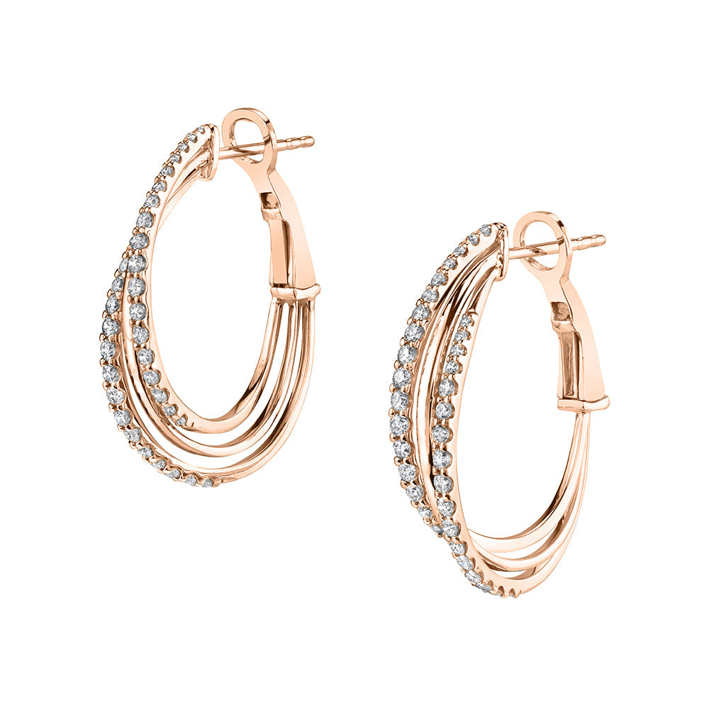 Modern Diamond Hoop Earrings